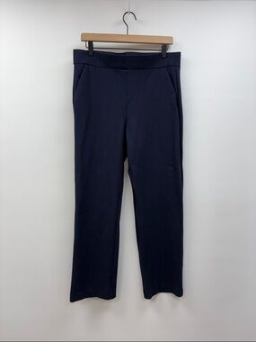 Ann Taylor LOFT Ponte Knit Pull-On Elastic Waist Bootcut Pant Navy Large